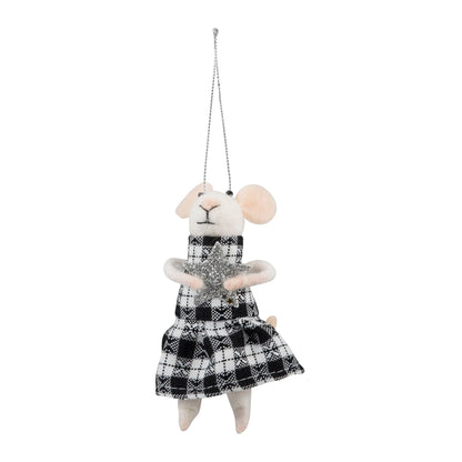 Mono Tartan Mice Trio Needle Felting Crafting Kit Cute Decorations Beginner Friendly