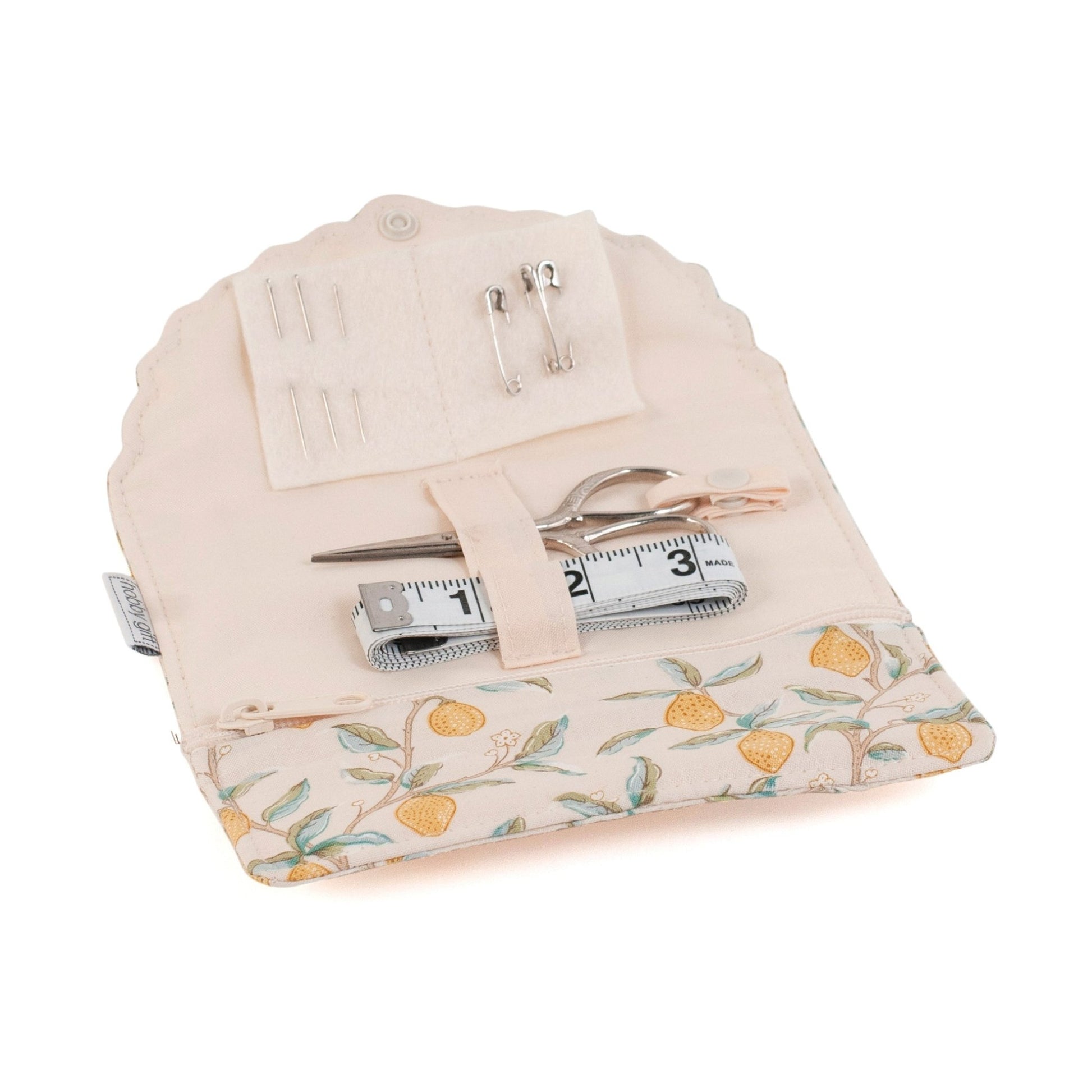 Morris Lemons Sewing Kit - Scalloped Fold - Over Case with Zip Compartment - Home - Crafts