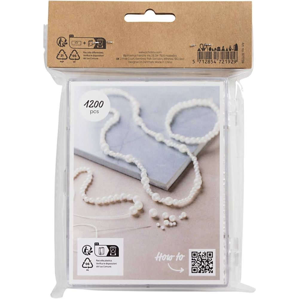 Mother - of - Pearl Bead Jewellery Mix - 850+ Wax Beads with Elastic for Necklaces & Bracelets - Home - Crafts