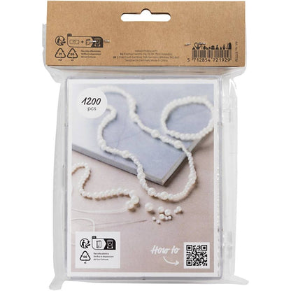 Mother - of - Pearl Bead Jewellery Mix - 850+ Wax Beads with Elastic for Necklaces & Bracelets - Home - Crafts