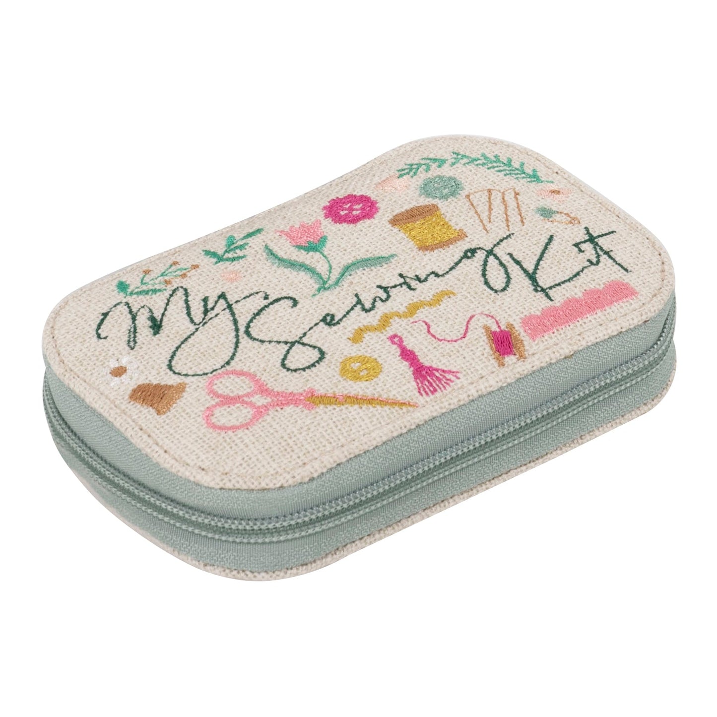 My Sewing Zippered Sewing Kit - Embroidered Cotton Case with 30+ Essentials - Home - Crafts
