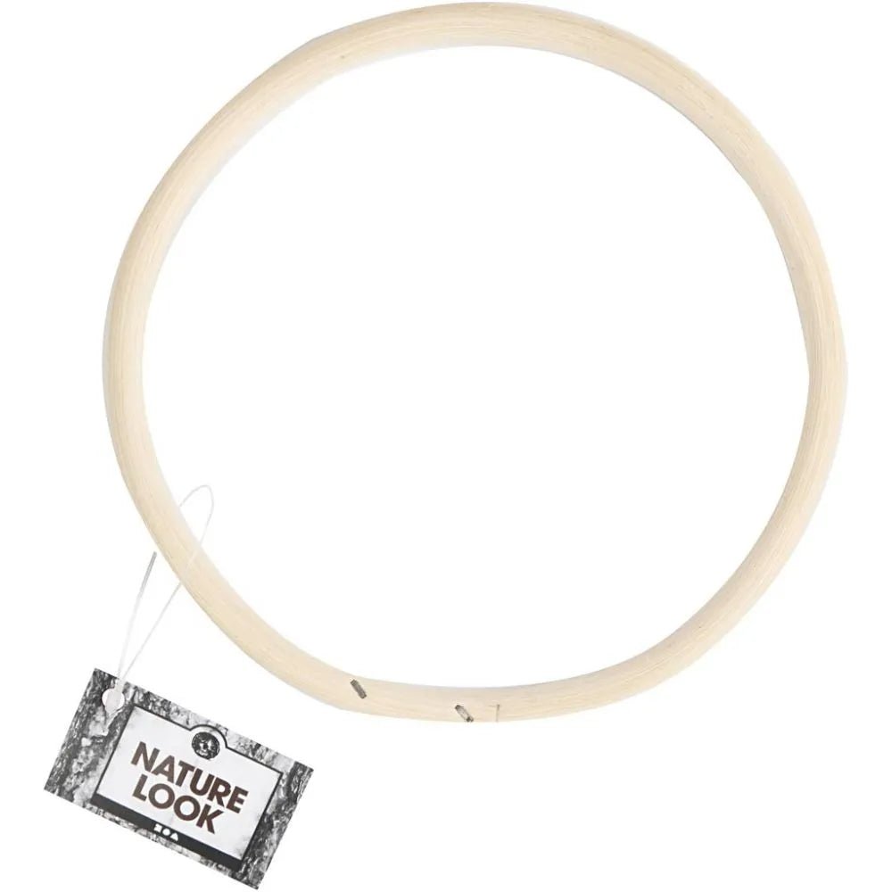 Natural Unpainted Bamboo Ring D: 15.3 cm Paint Names Logos Drawing Stickers