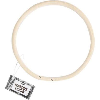 Natural Unpainted Bamboo Ring D: 15.3 cm Paint Names Logos Drawing Stickers