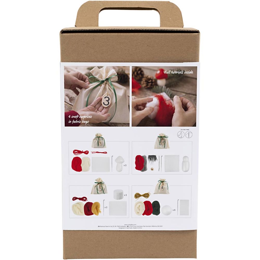 Needle Felting Advent Calendar - 4 Weekly Projects with Wool & Felting Supplies - Home - Crafts