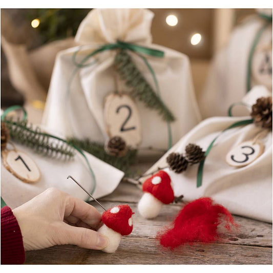 Needle Felting Advent Calendar - 4 Weekly Projects with Wool & Felting Supplies - Home - Crafts