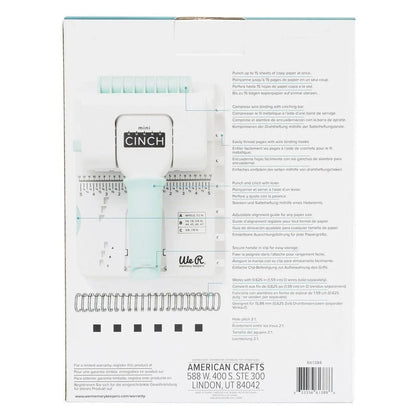 NEW Mini Cinch Book Binding Tool We R Memory Keepers Customizable Hole Spacing