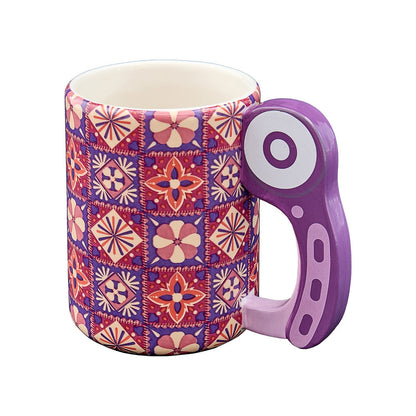 Novelty Rotary Cutter Mug - 400ml Ceramic - Gift for Quilters & Sewing Enthusiasts - Home - Crafts