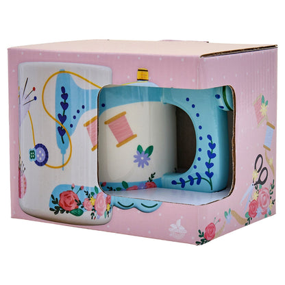 Novelty Sewing Machine Mug - 400ml Ceramic - Gift for Sewists & Crafters - Home - Crafts