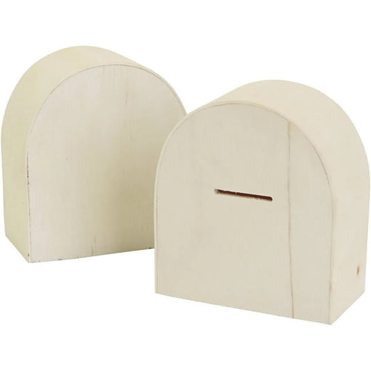 Oval Slim Wooden Money Box 10 X 9 Cm Cash, Coins, Jewelry