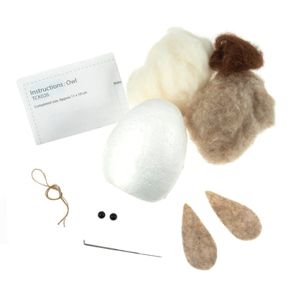 Owl Needle Felting Crafting Kit Cute Decorations Toys Beginner Friendly