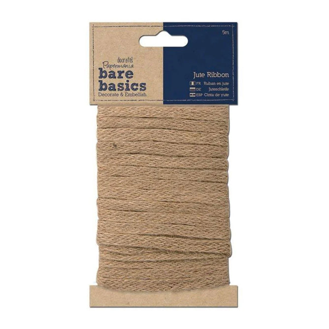 Papermania Bare Basics Jute Ribbon 5m Scrapbooking Embellishments Crafts