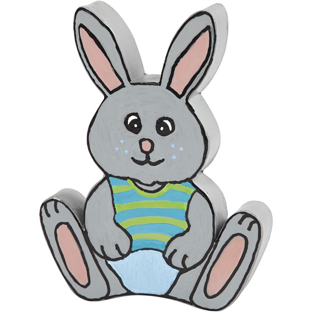 Papier-Mâché Bunny Figure - Handmade Easter Decoration - 18cm - Home-Crafts