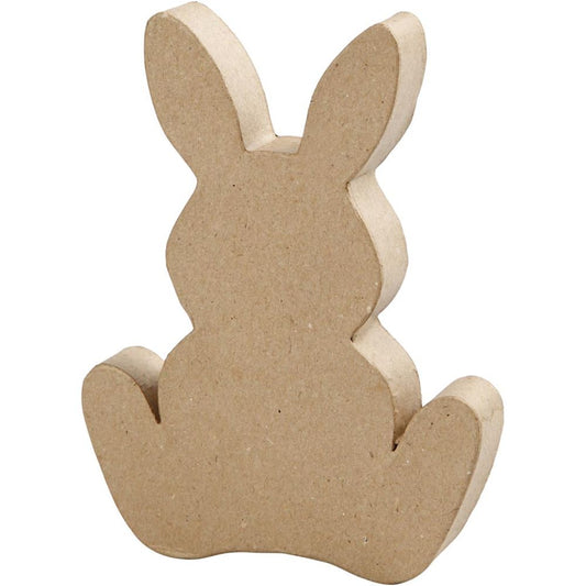 Papier-Mâché Bunny Figure - Handmade Easter Decoration - 18cm - Home-Crafts