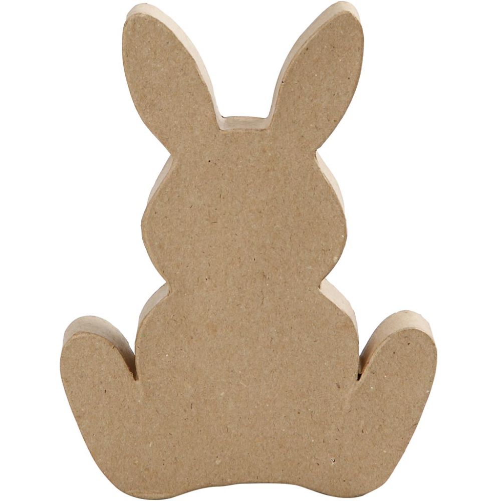 Papier-Mâché Bunny Figure - Handmade Easter Decoration - 18cm - Home-Crafts
