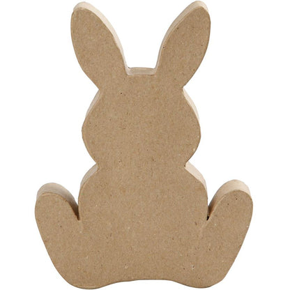 Papier-Mâché Bunny Figure - Handmade Easter Decoration - 18cm - Home-Crafts