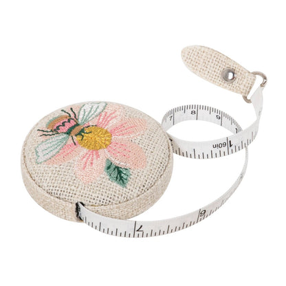 Patchwork Bee Tape Measure - Embroidered Floral Design 150cm/60" Measure - Home - Crafts