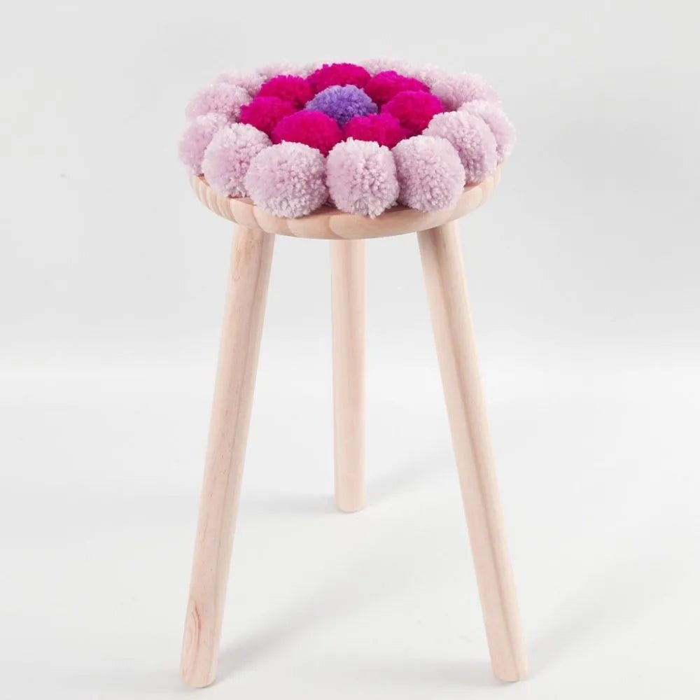 Pine Wood Round Seat Milking Stool With Round Legs Decoration Material Crafts - Home - Crafts