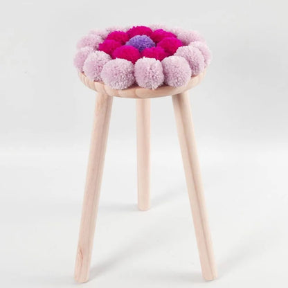 Pine Wood Round Seat Milking Stool With Round Legs Decoration Material Crafts - Home - Crafts