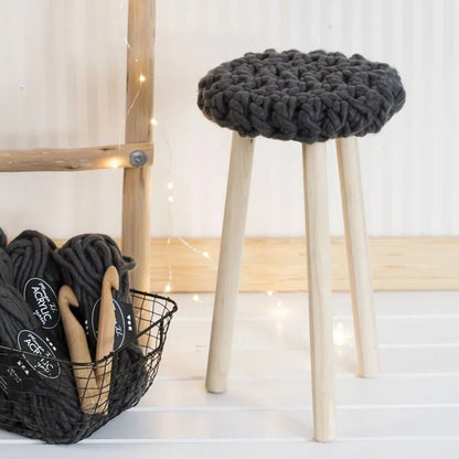 Pine Wood Round Seat Milking Stool With Round Legs Decoration Material Crafts - Home - Crafts