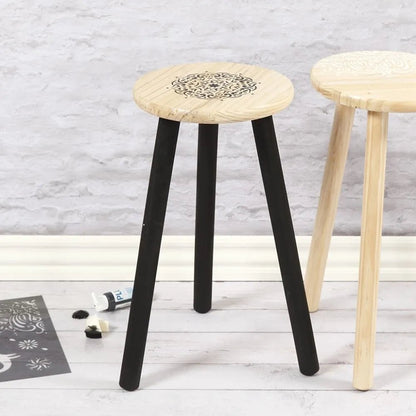 Pine Wood Round Seat Milking Stool With Round Legs Decoration Material Crafts - Home - Crafts