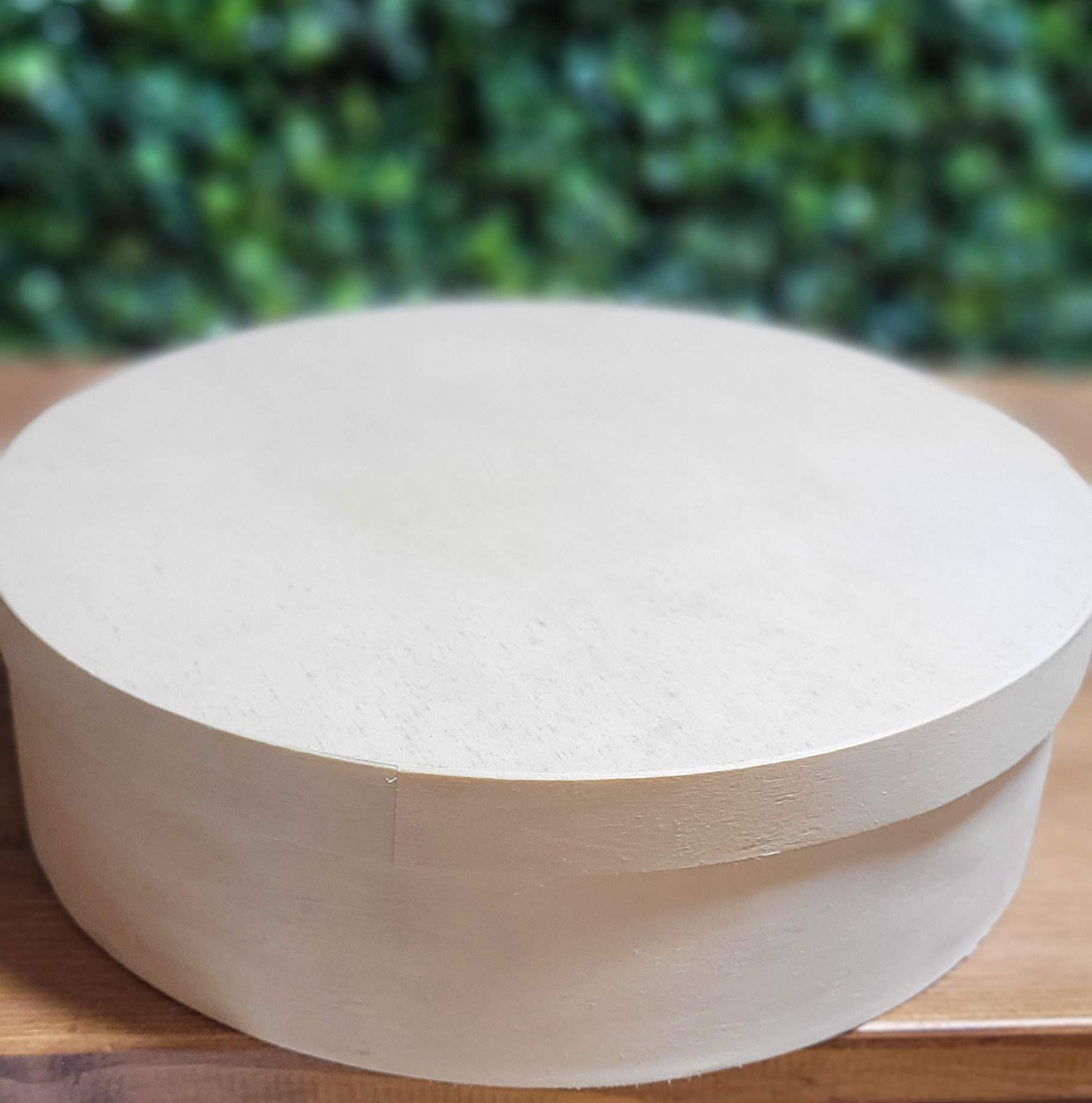 Plywood Box Cream Round Paint Personalise 20 x 16 cm - Home - Crafts
