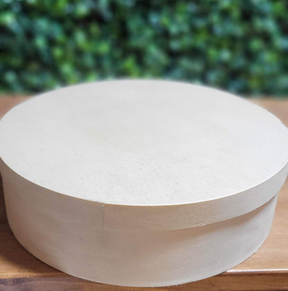 Plywood Box Cream Round Paint Personalise 20 x 16 cm - Home - Crafts