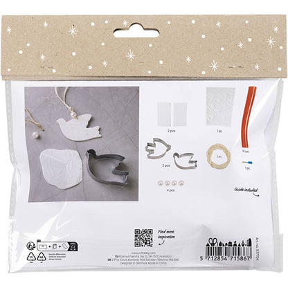 Polymer Clay Dove Craft Kit - Make 3 Handmade Christmas Decorations with Stencils - Home - Crafts