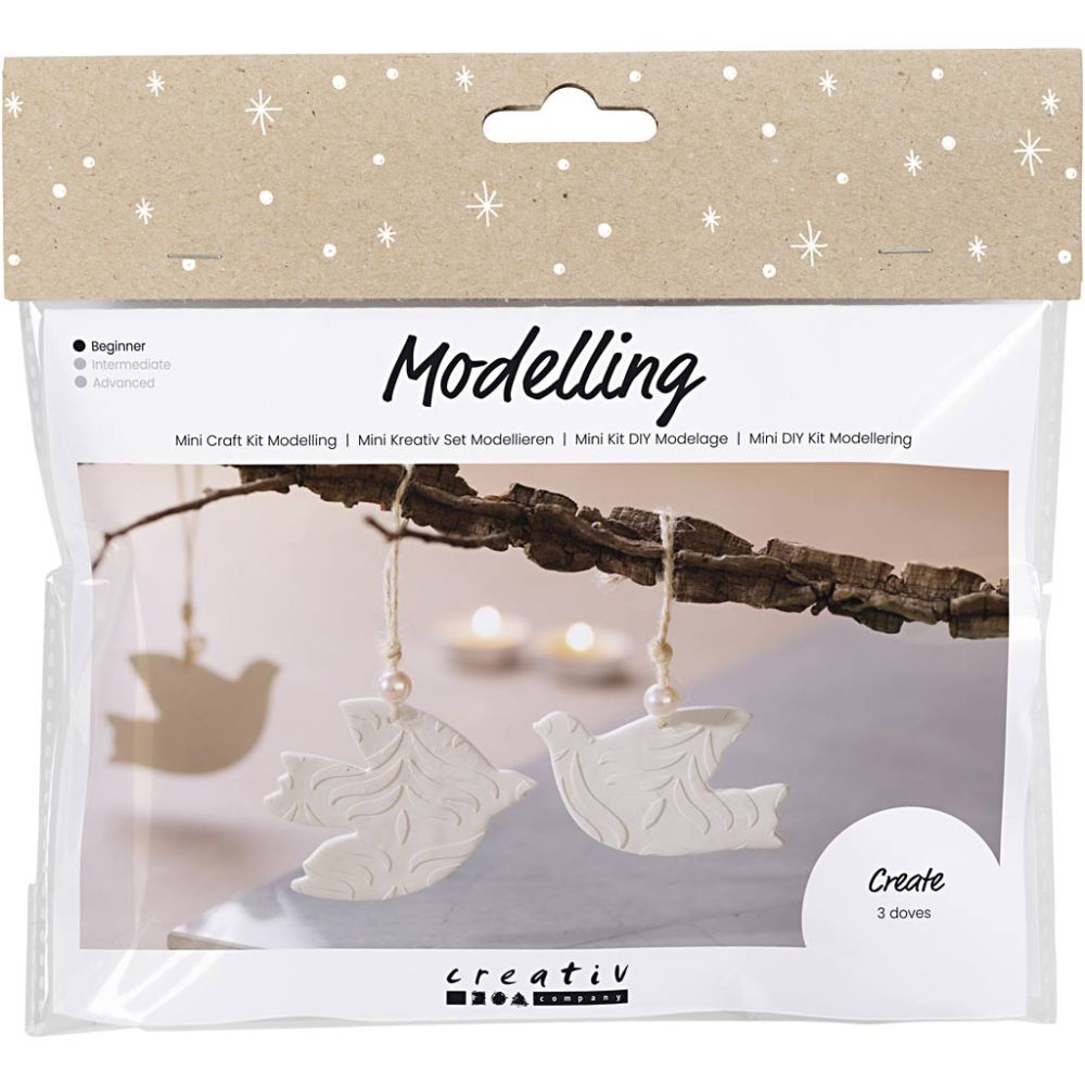 Polymer Clay Dove Craft Kit - Make 3 Handmade Christmas Decorations with Stencils - Home - Crafts