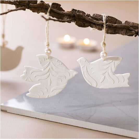 Polymer Clay Dove Craft Kit - Make 3 Handmade Christmas Decorations with Stencils - Home - Crafts