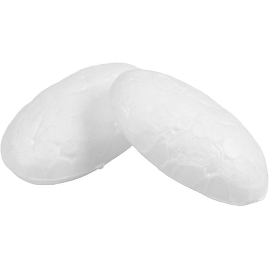 Polystyrene Foam Shapes UFO Oval 100 Pack 20x30mm - Lightweight Craft Supply - Home-Crafts