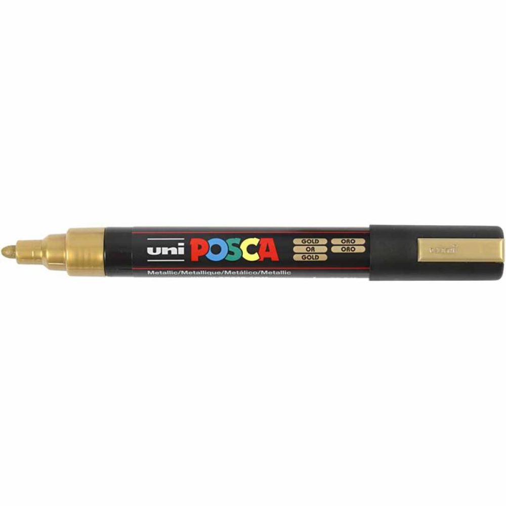 Posca Marker Gold Metallic Marker PC-5M 2.5mm Thick Card Making Pen Permanent - Home-Crafts