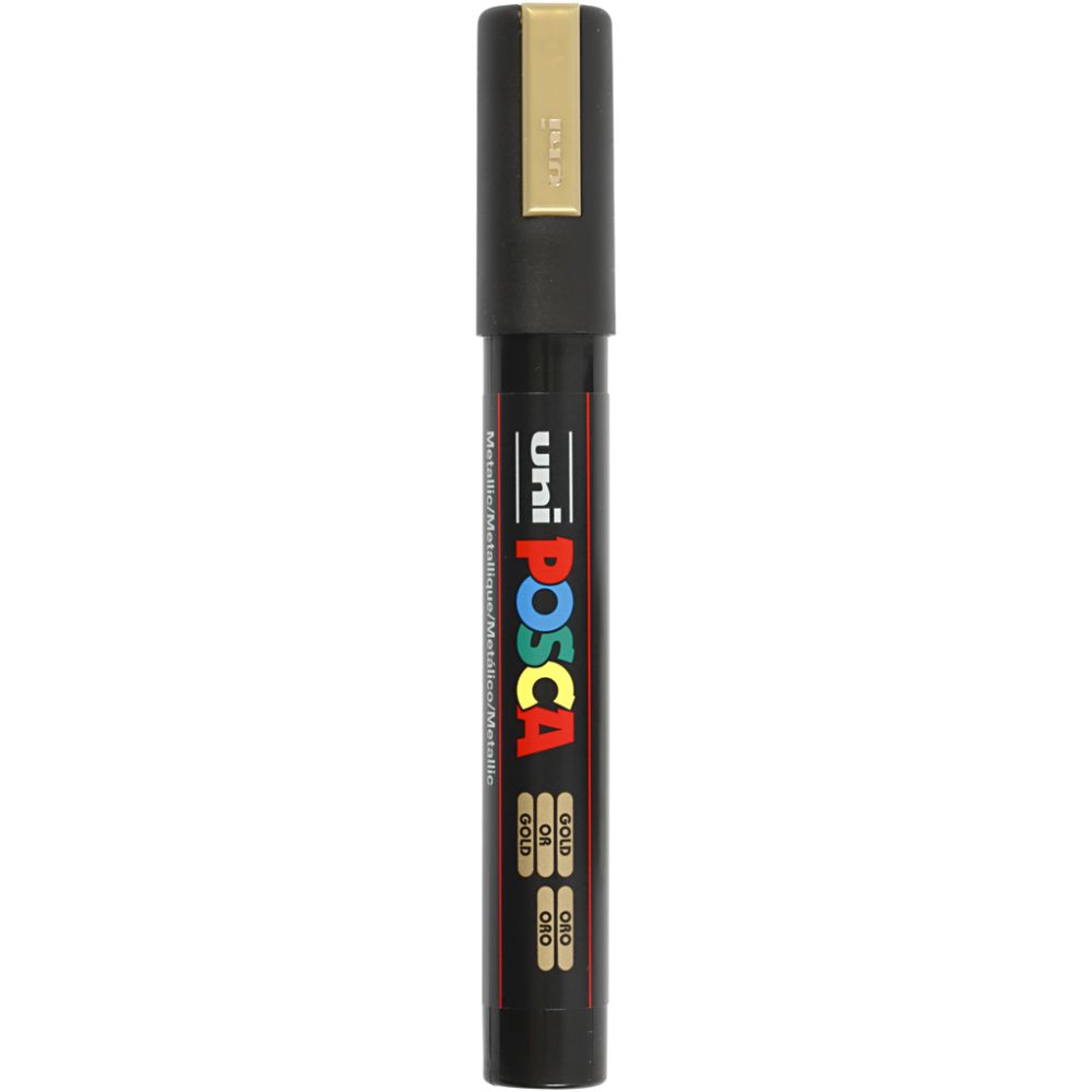 Posca Marker Gold Metallic Marker PC-5M 2.5mm Thick Card Making Pen Permanent - Home-Crafts