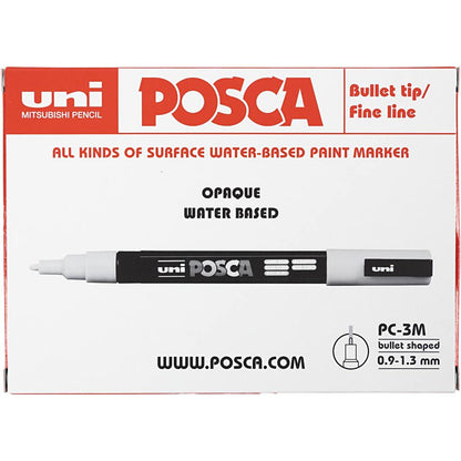 Posca Marker PC-3M Fine 12 Pack 0.9-1.3mm Assorted Colours Waterproof Paint Pen - Home-Crafts