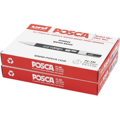 Posca Marker PC-3M Fine 12 Pack 0.9-1.3mm Assorted Colours Waterproof Paint Pen - Home-Crafts