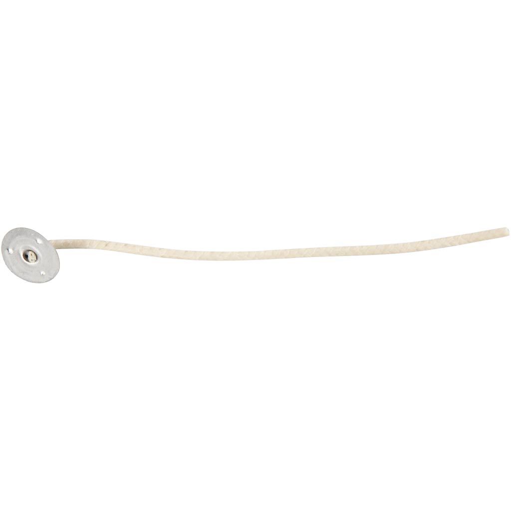 Pre-Waxed Cotton Candle Wicks with Metal Sustainers - For Gel Wax, Rapeseed & Paraffin Candle Making - Home-Crafts