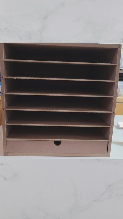 A3 Paper Card Storage Cabinet MDF 6 Shelves 1 Drawer