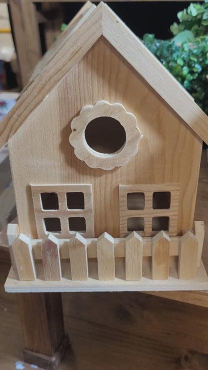 10 x Wooden Bird Houses Feeding Table Garden Hanging Decoration CLEARANCE HALF PRICE
