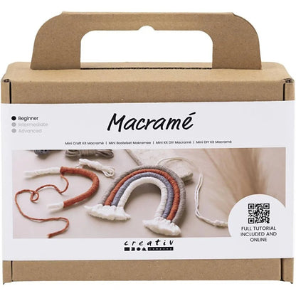 Rainbow Macramé Mini Craft Kit Wood Rings Beads - All Materials Instructions Included
