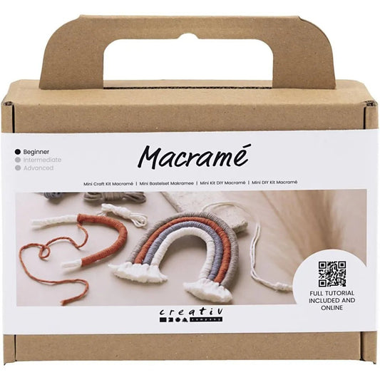 Rainbow Macramé Mini Craft Kit Wood Rings Beads - All Materials Instructions Included