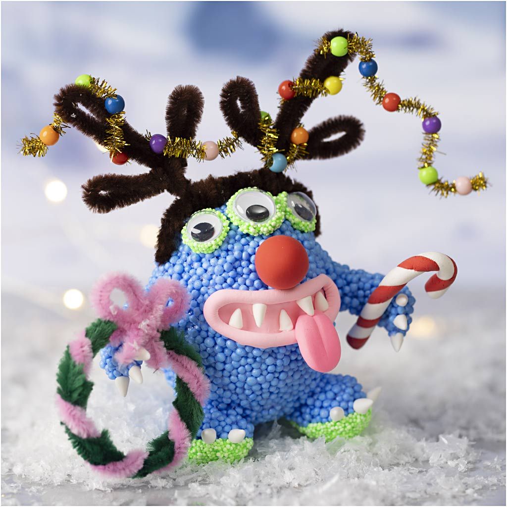 Reindeer Monster Modelling Kit - Create a Christmas Creature with Clay & Googly Eyes - Home - Crafts