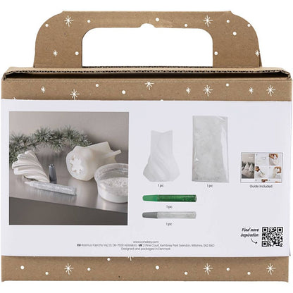 Resin Christmas Tree Casting Kit - Create 2 Glittery White Scandinavian Decorations - Home - Crafts