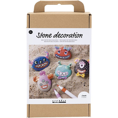 Rock Monster Craft Kit - Create Painted Stone Decorations with Googly Eyes & Glitter Clay - Home - Crafts