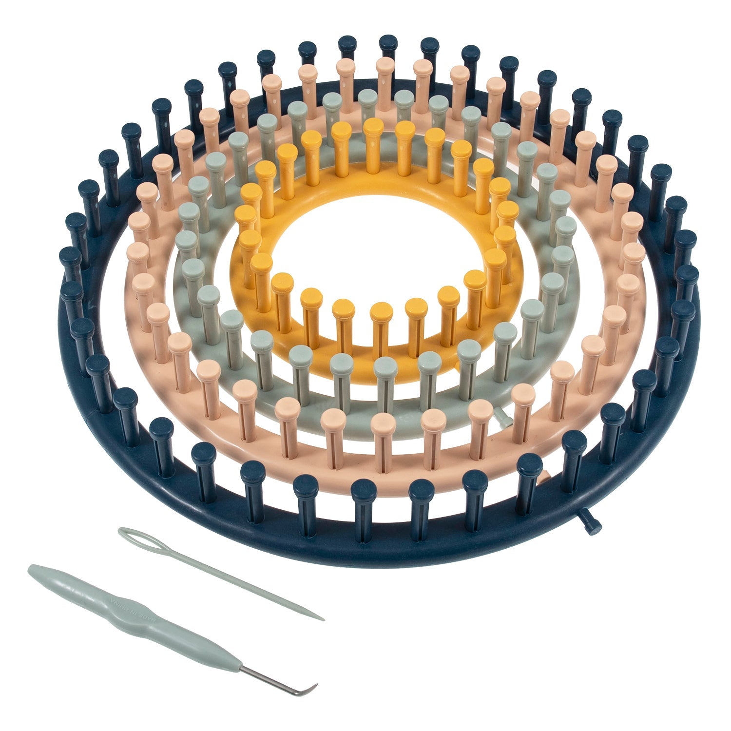 Round Plastic Knitting Loom Kit – 4 Sizes with Soft Grip Pick & Yarn Needle - Home - Crafts