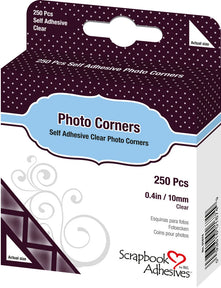 Photo Corners Clear Embossed Self-Adhesive Embellishment Decoration Craft