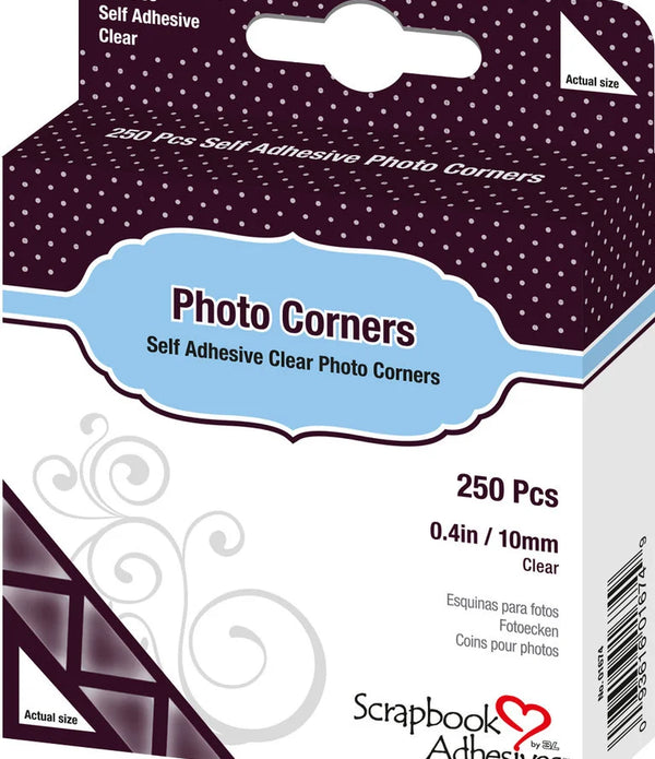 Photo Corners Clear Embossed Self-Adhesive Embellishment Decoration Craft