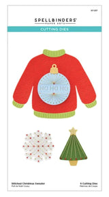 Spellbinders Stitched Christmas Sweater Etched Die Set