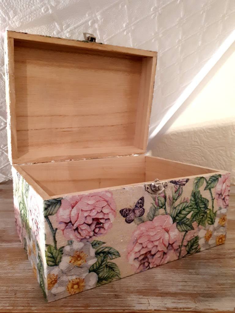 Seconds Slightly Imperfect Wooden Box With Hinged Lid Treasure Memory Chests Storage Metal Clasps - Choose Size