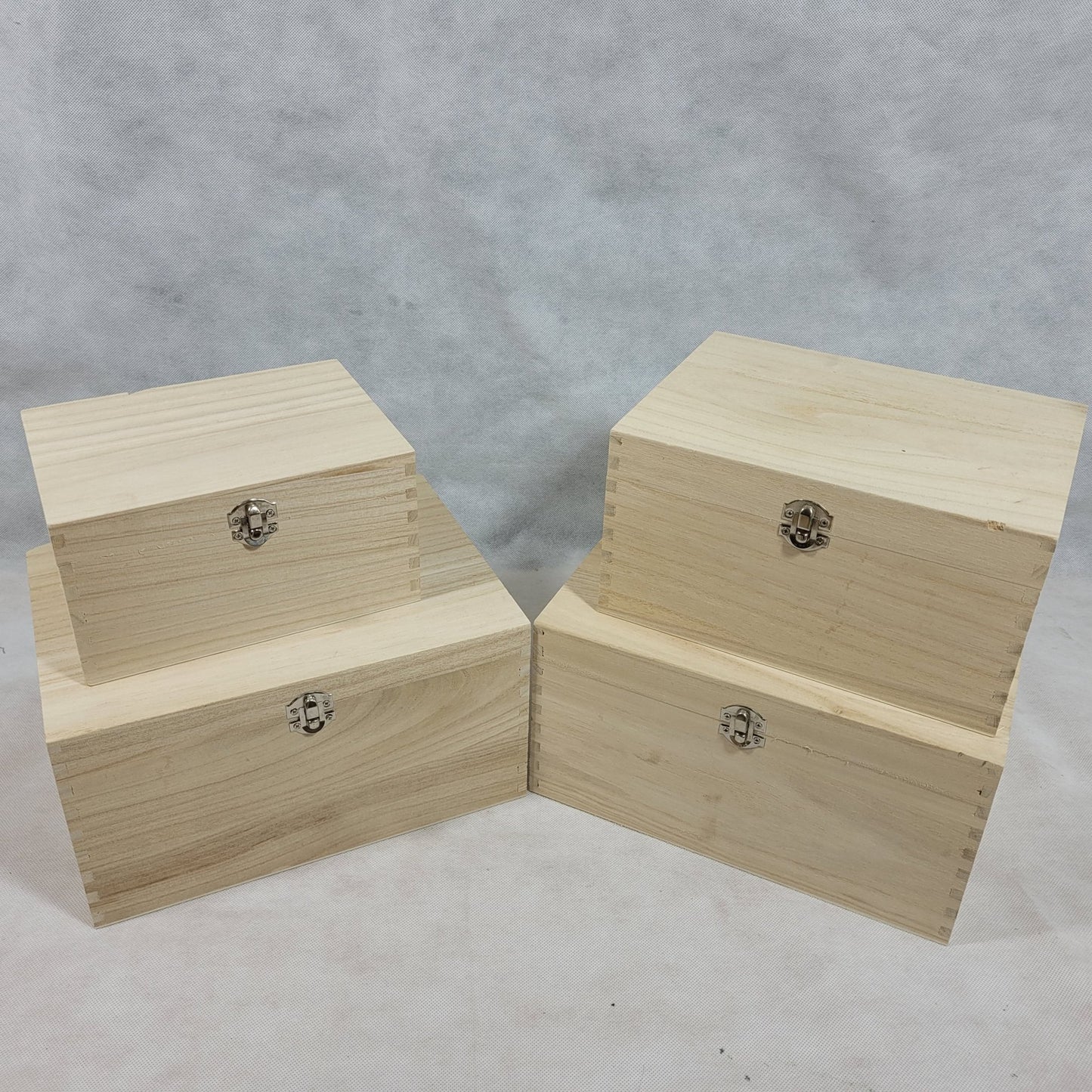 Seconds Slightly Imperfect Wooden Box With Hinged Lid Treasure Memory Chests Storage Metal Clasps - Choose Size