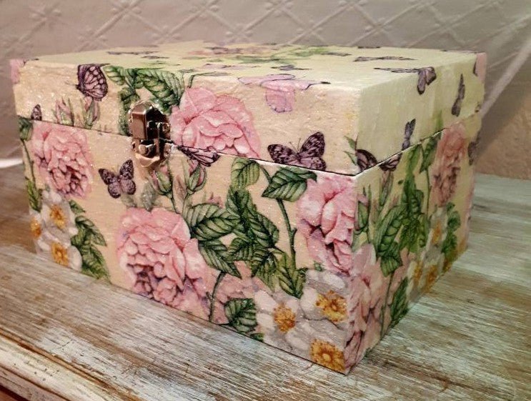 Seconds Slightly Imperfect Wooden Box With Hinged Lid Treasure Memory Chests Storage Metal Clasps - Choose Size