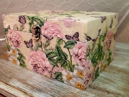 Seconds Slightly Imperfect Wooden Box With Hinged Lid Treasure Memory Chests Storage Metal Clasps - Choose Size